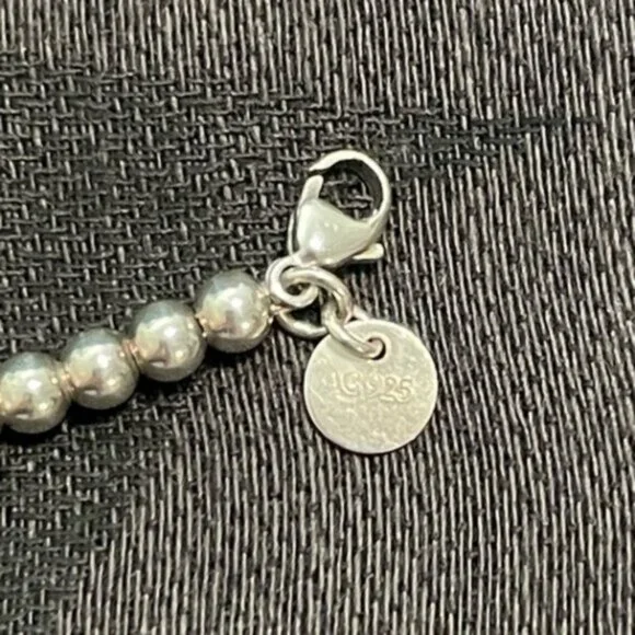 Pre-Owned Tiffany & Co. Bead Bracelet with Heart Pendant, Including Original Blu - Picture 4 of 5